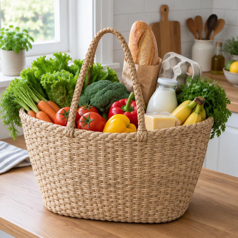 Un panier rempli d'épicerie